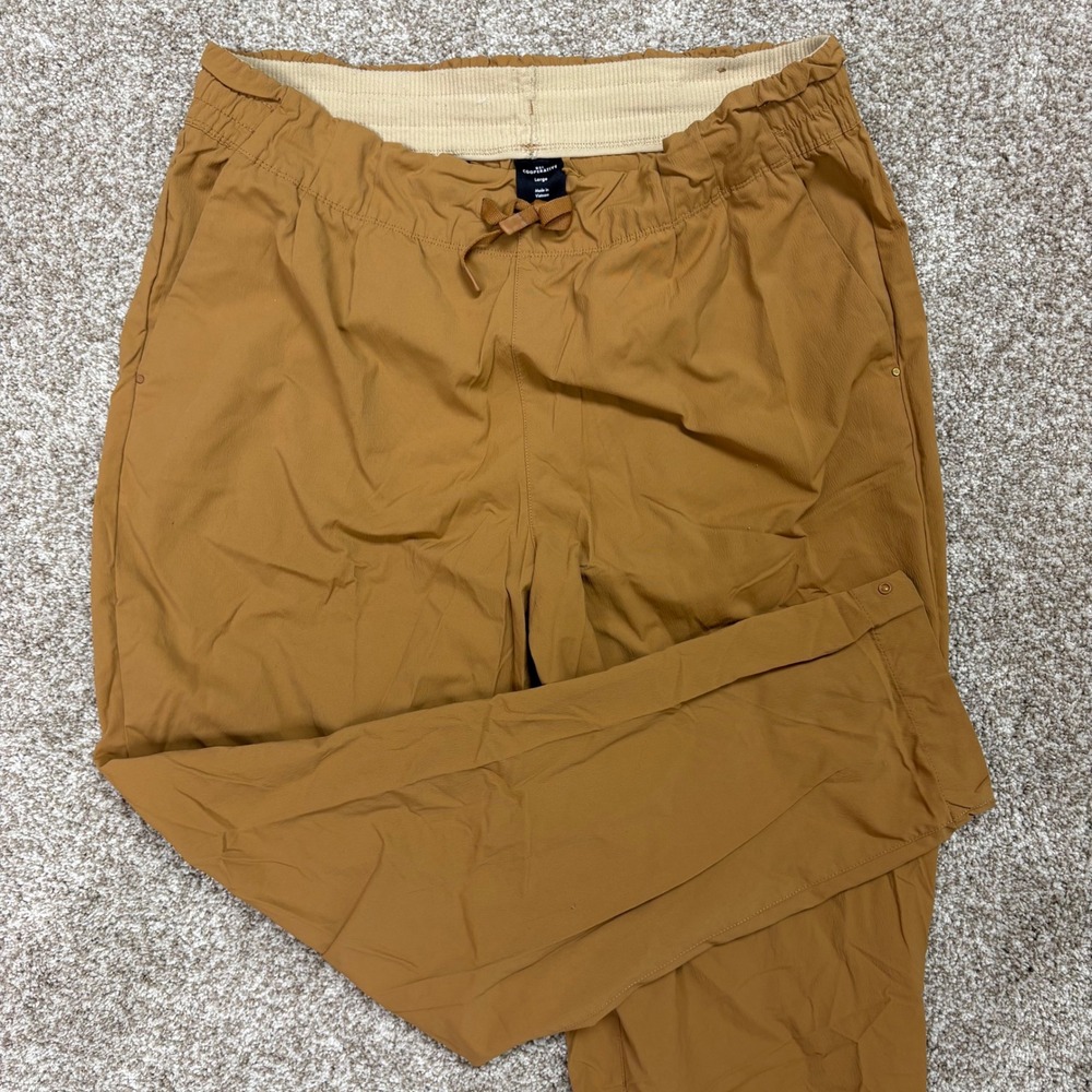 REI COOP Womens Large Brown Cargo Utility Pants Elastic Waist Drawstring Outdoor